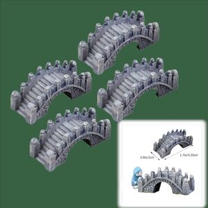 4 Pcs Miniature Stone Bridge Set